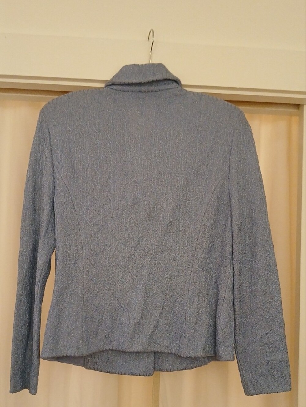 St. John Powder Blue Textured Button Jacket - Picture 2 of 5